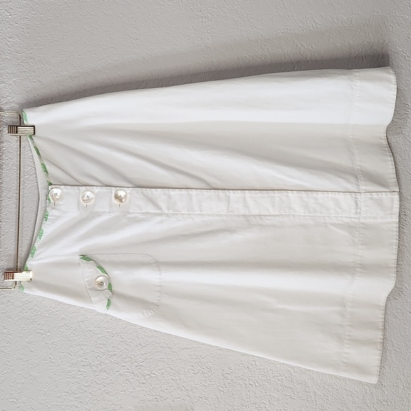Vintage! snak White w/Mint Green Lining Big Button Skirt Sz. 0 - Picture 1 of 14